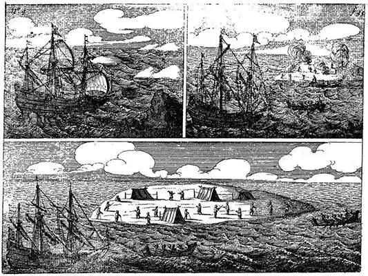 佩尔萨特返回救援的历史铜版画