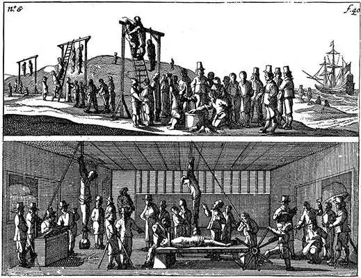 审判与处决的历史铜版画