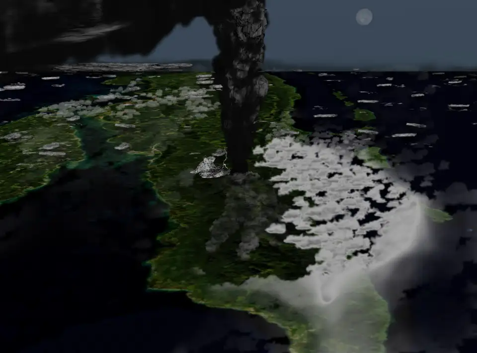 多巴火山喷发想象图