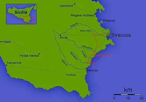 雅典军队撤退路线图