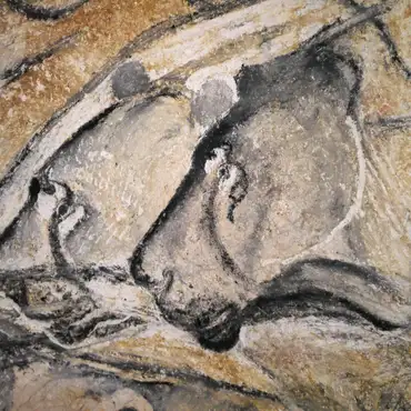 肖维岩洞狮子狩猎壁画面板