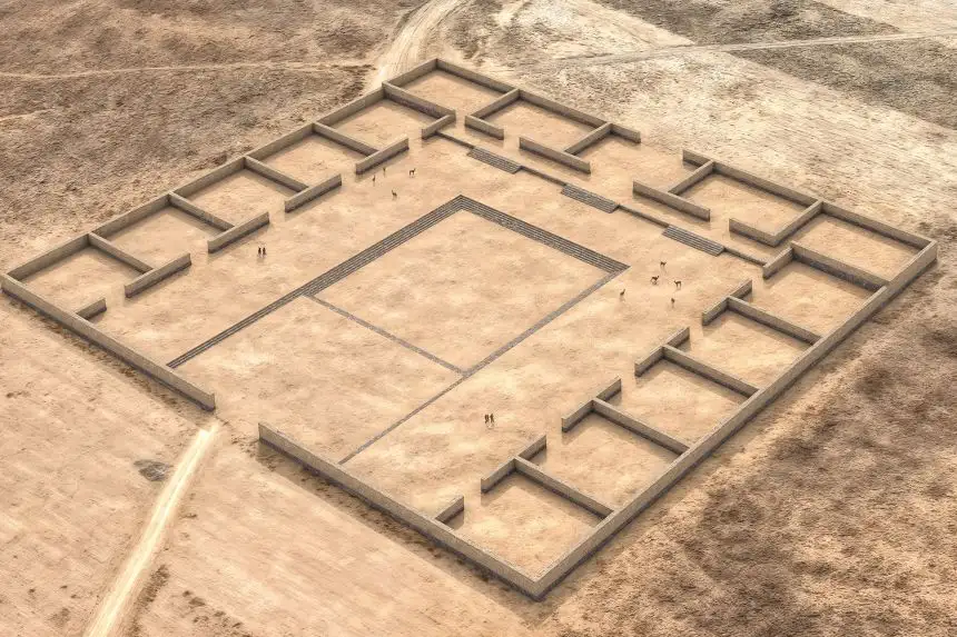 Palaspata神庙的数字重建图