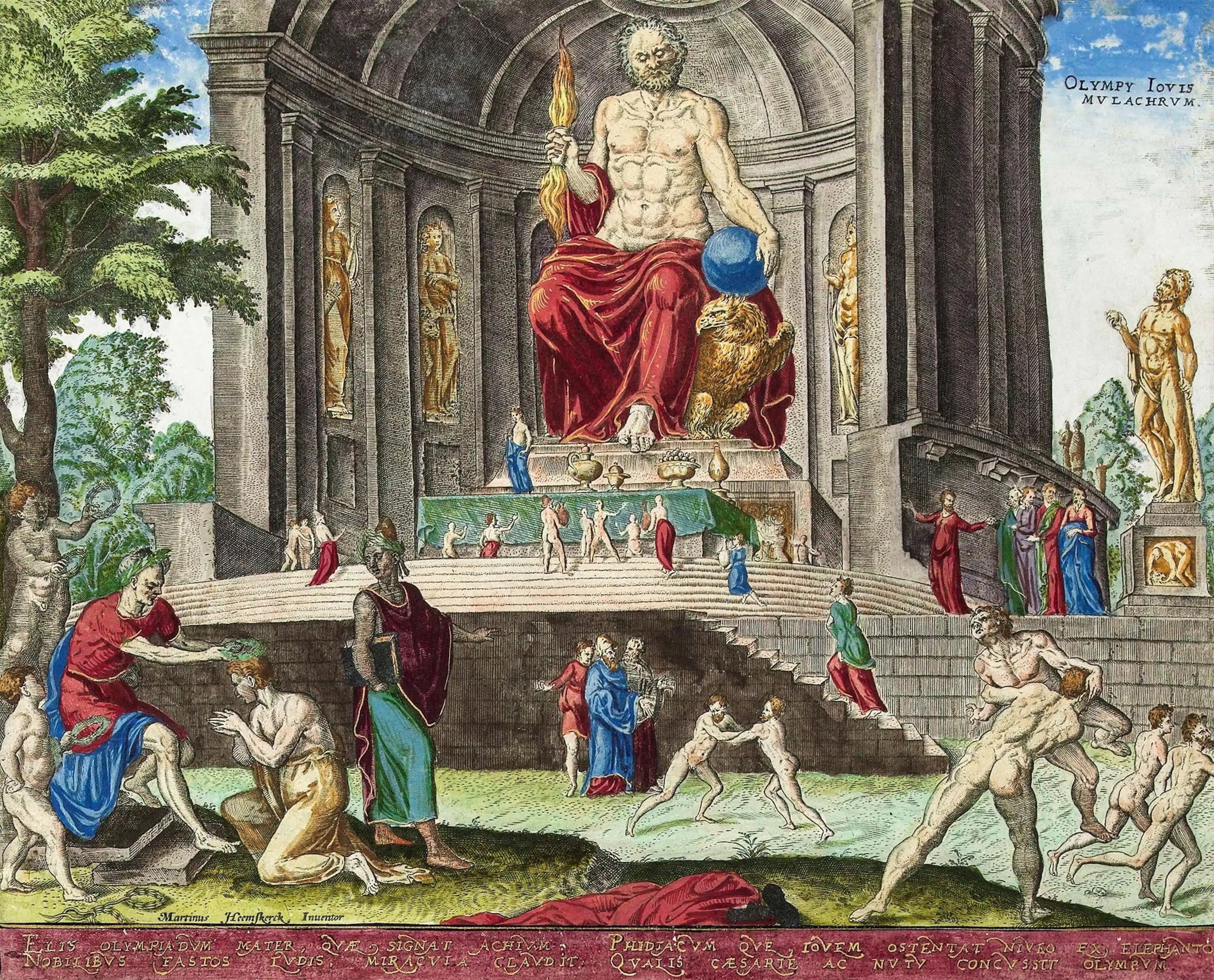 1572年菲利普·加勒根据马腾·范·海姆斯凯克的画作雕刻的宙斯神像图