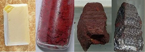 磷的各种同素异形体：白磷、红磷、紫磷和黑磷