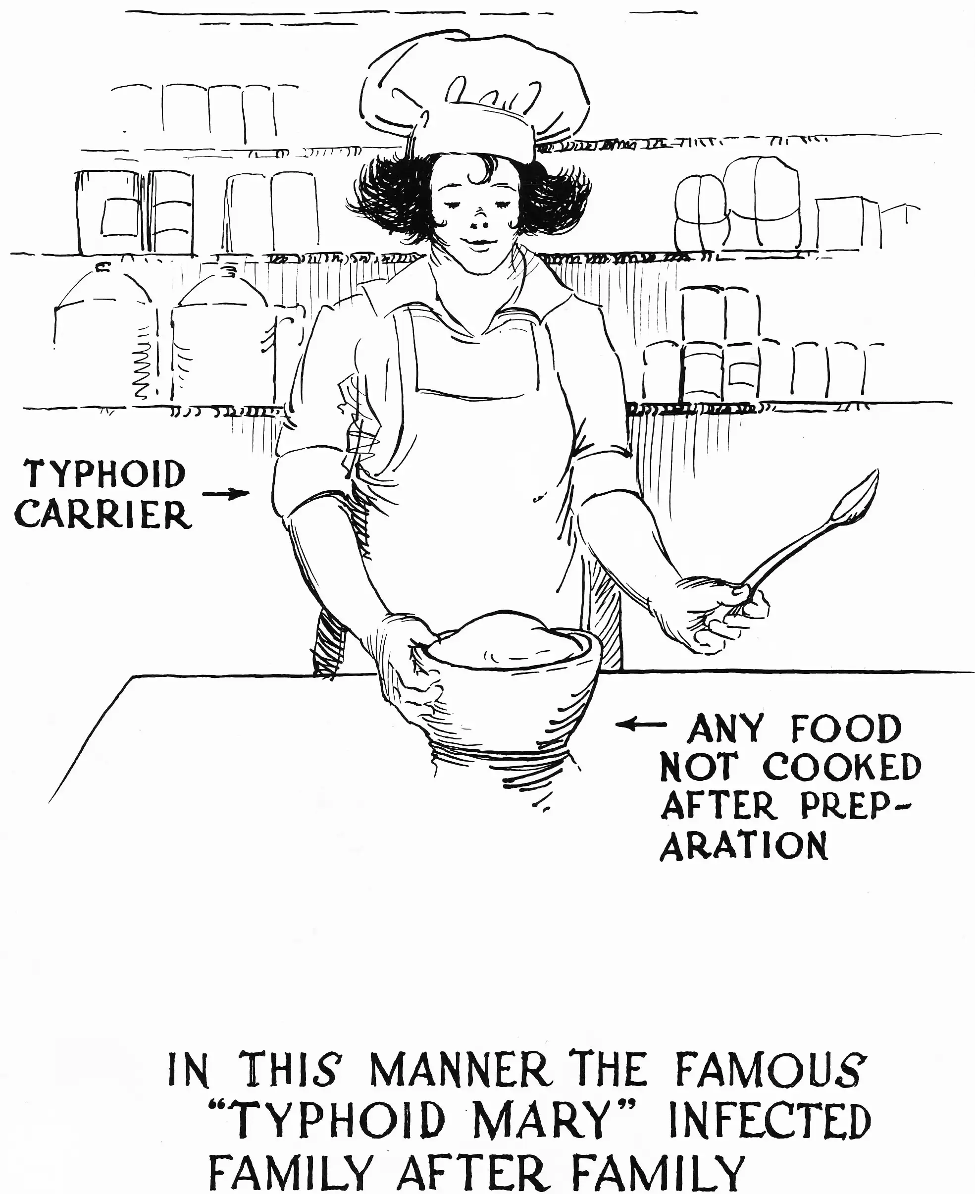 伤寒玛丽公共卫生警示海报