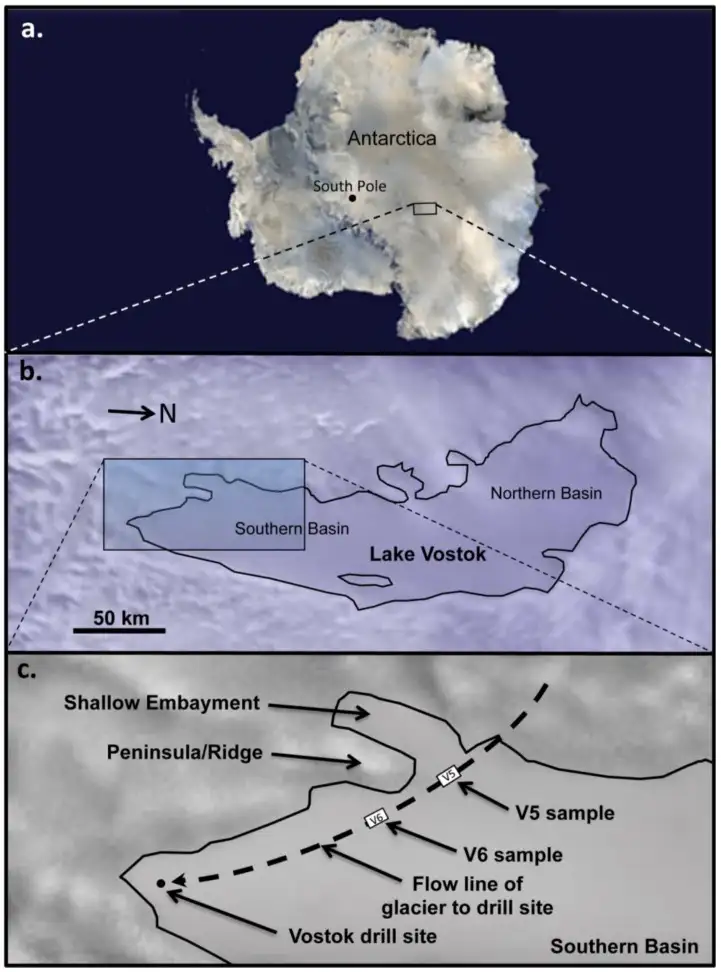 沃斯托克湖位置图