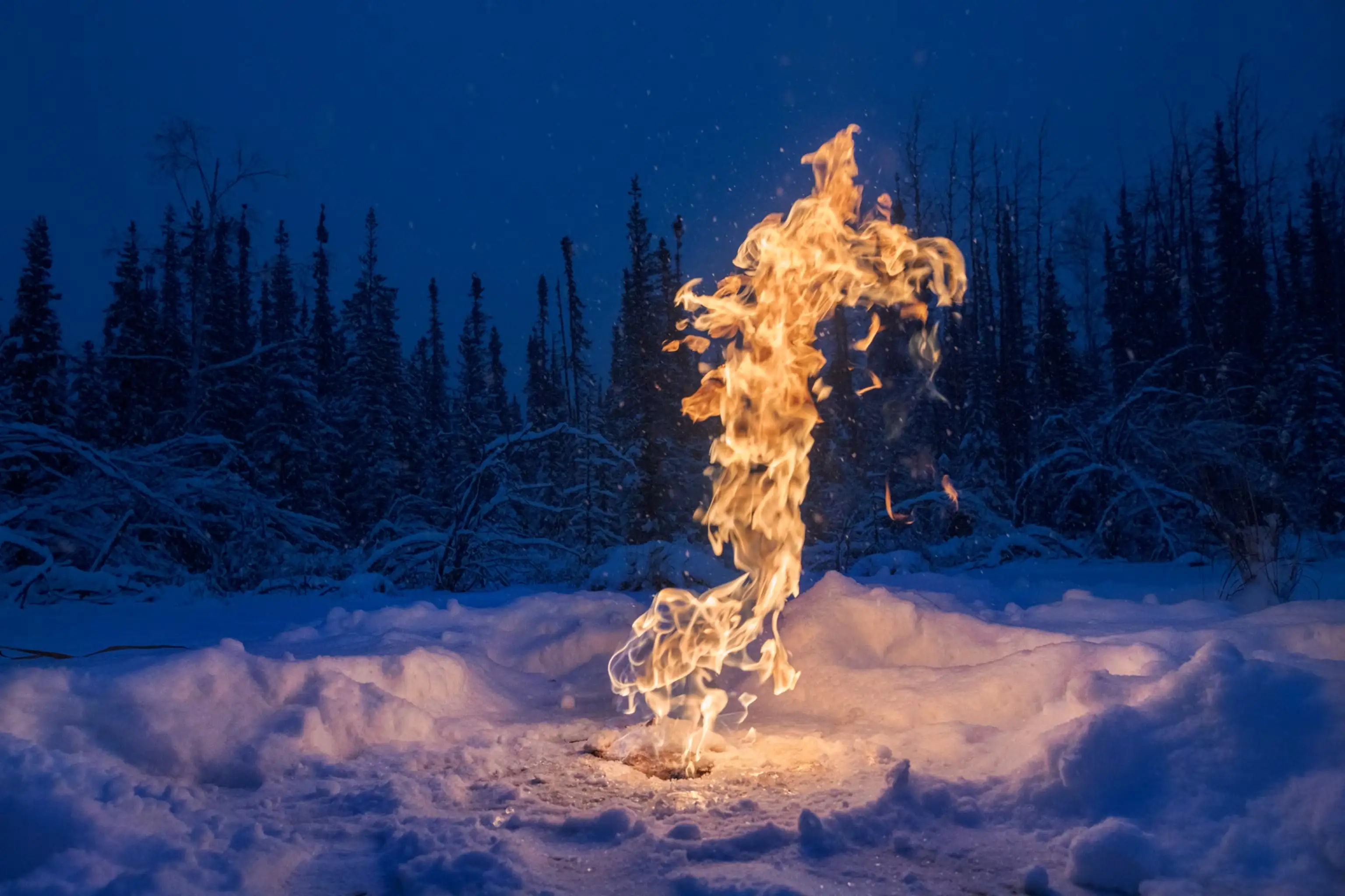 冻土融化形成的甲烷气泡