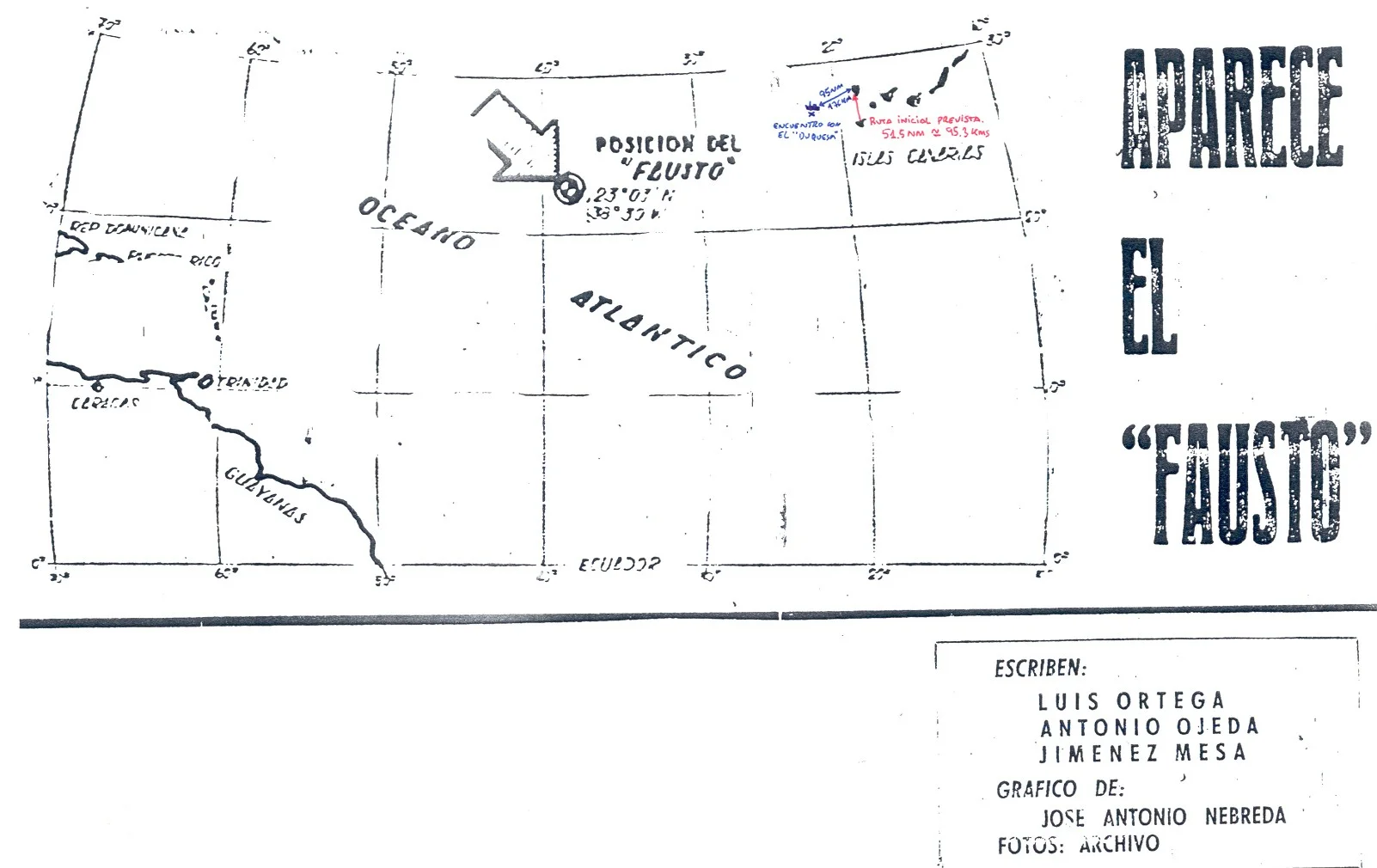 关于法斯托号第二次出现的西班牙报纸头条