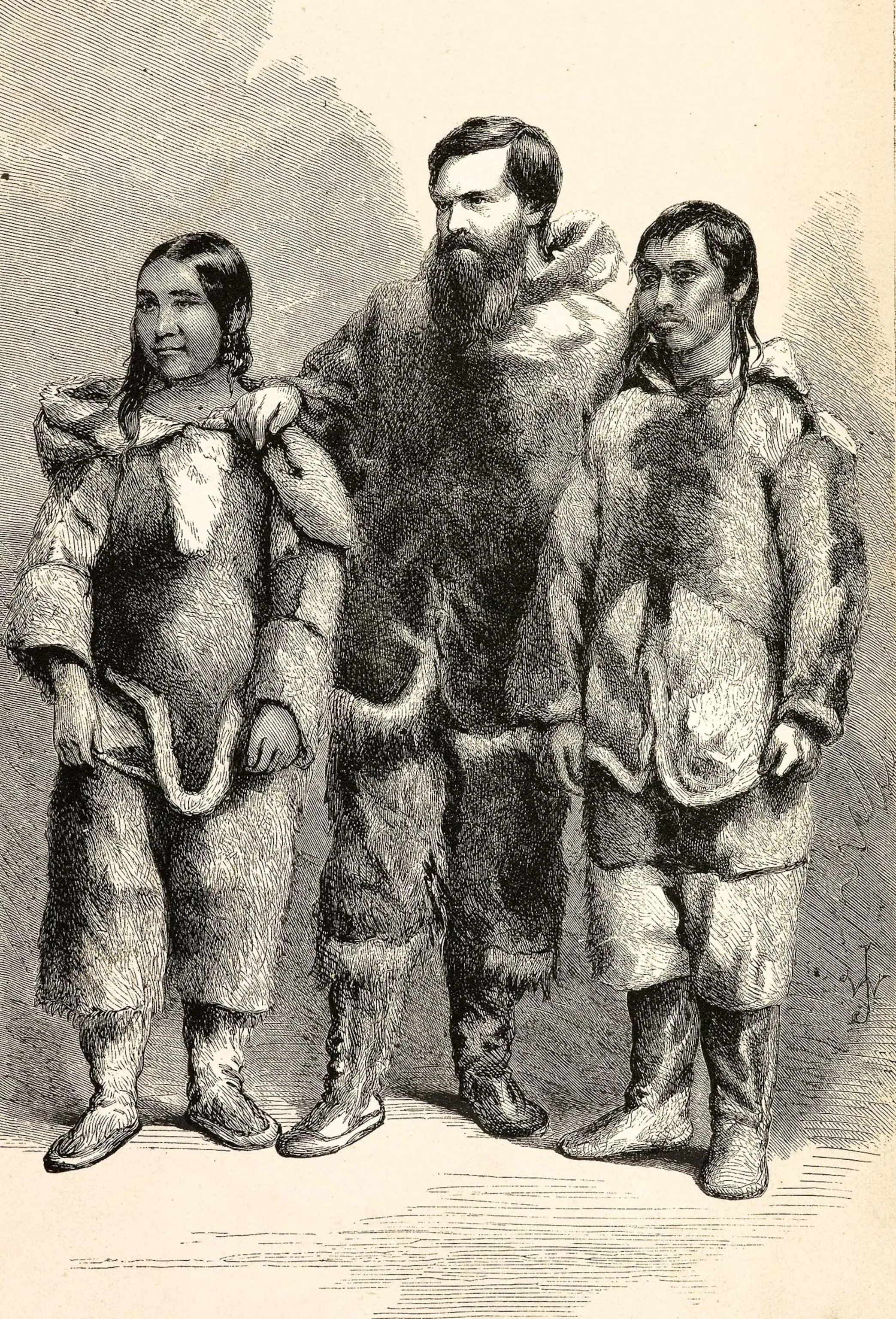 Hall与因纽特向导插画