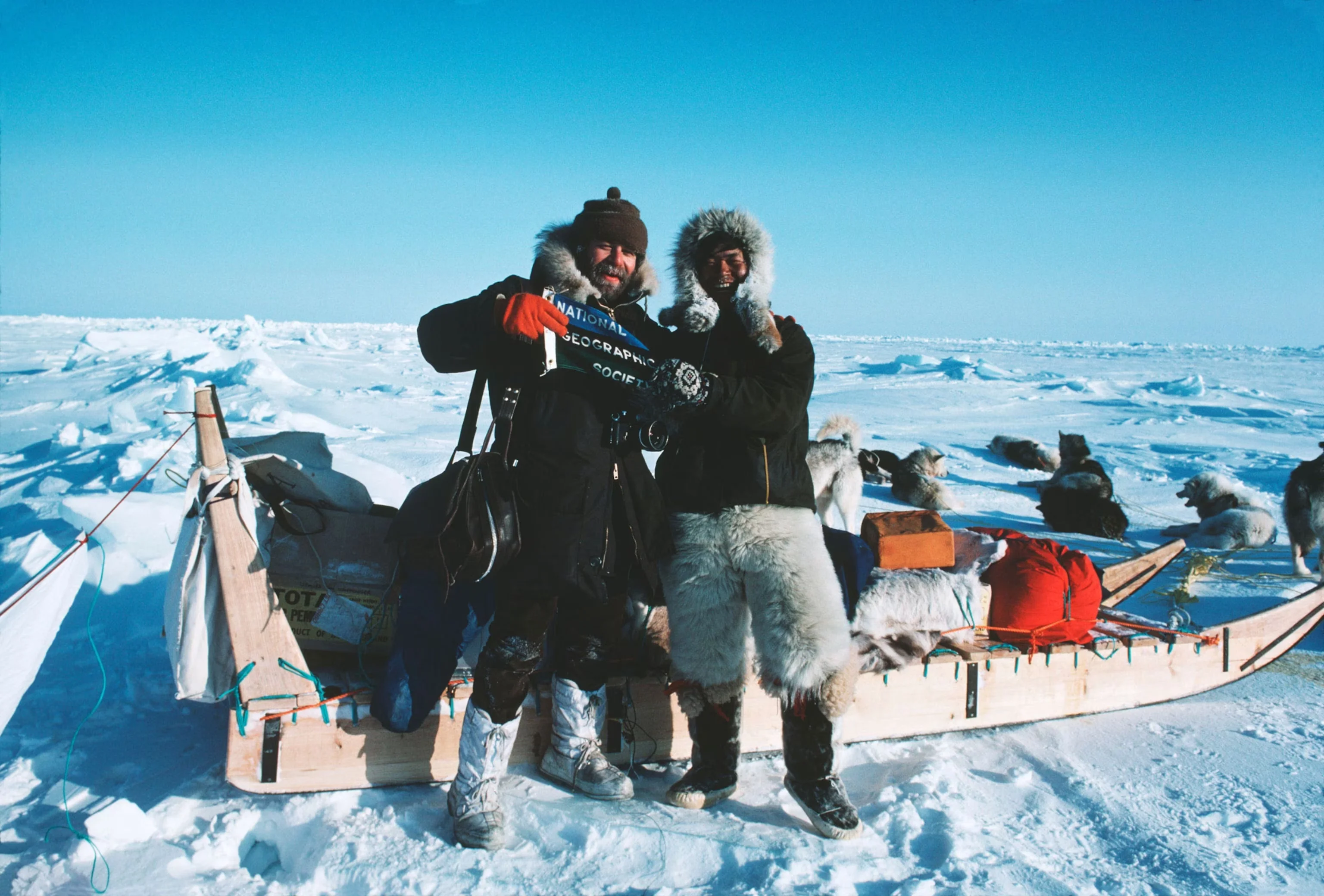 植村直己在北极点，1978年