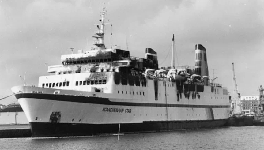 停靠在瑞典吕瑟希尔港的斯堪的纳维亚之星残骸