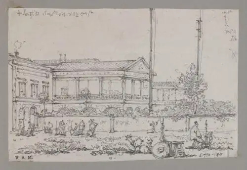 东印度公司广州工厂，乔治·钱纳利绘，1832年