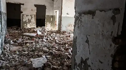 曾经繁荣的鱼类罐头厂如今已成废墟