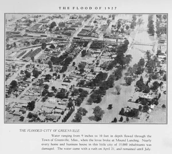 1927年洪水期间的格林维尔