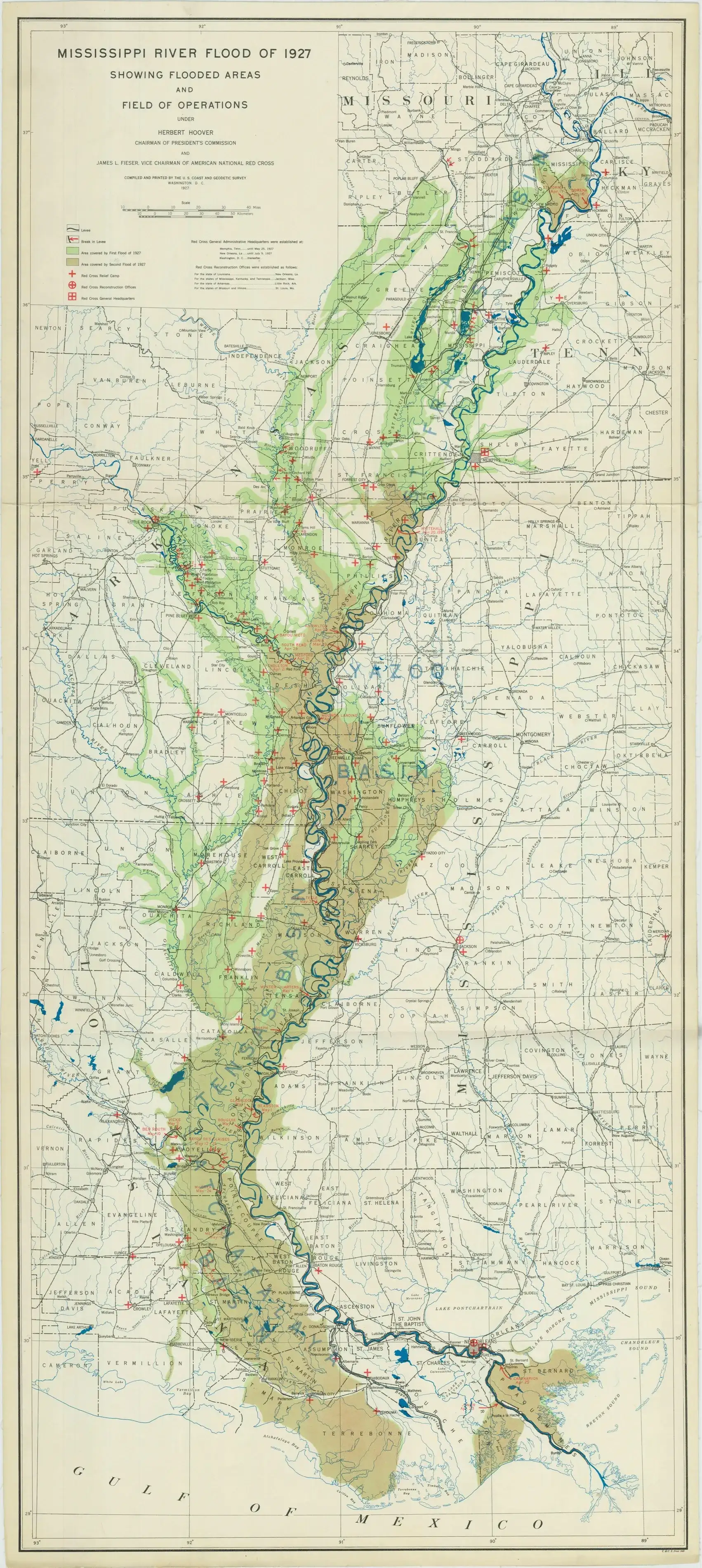1927年密西西比洪水地图