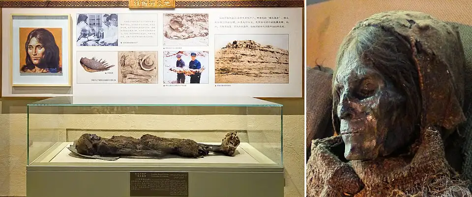 楼兰美女的复原像与原始木乃伊