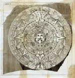 早期研究者弗朗西斯科·德·阿格埃拉绘制的太阳石版画，1792年