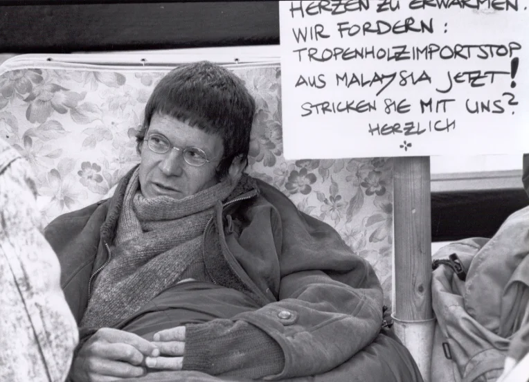 Bruno Manser在瑞士联邦议会前绝食抗议