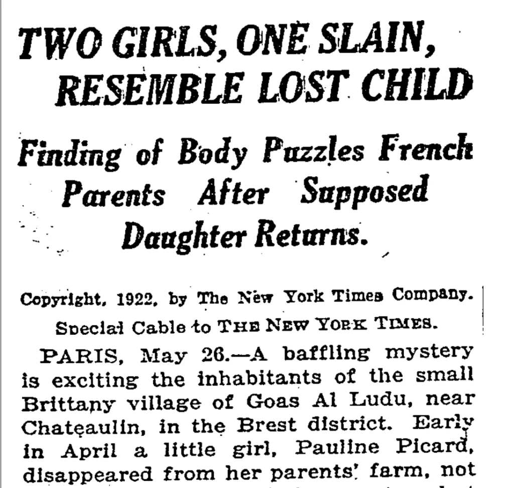 关于Pauline Piccard案件的历史图片