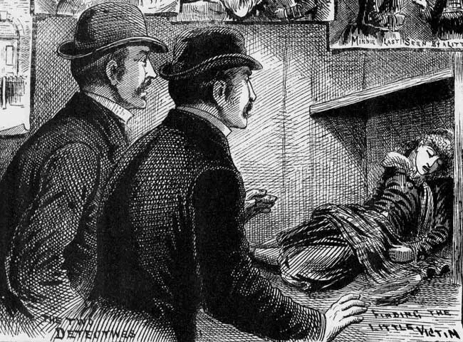 警察发现Amelia Jeffs尸体的图画