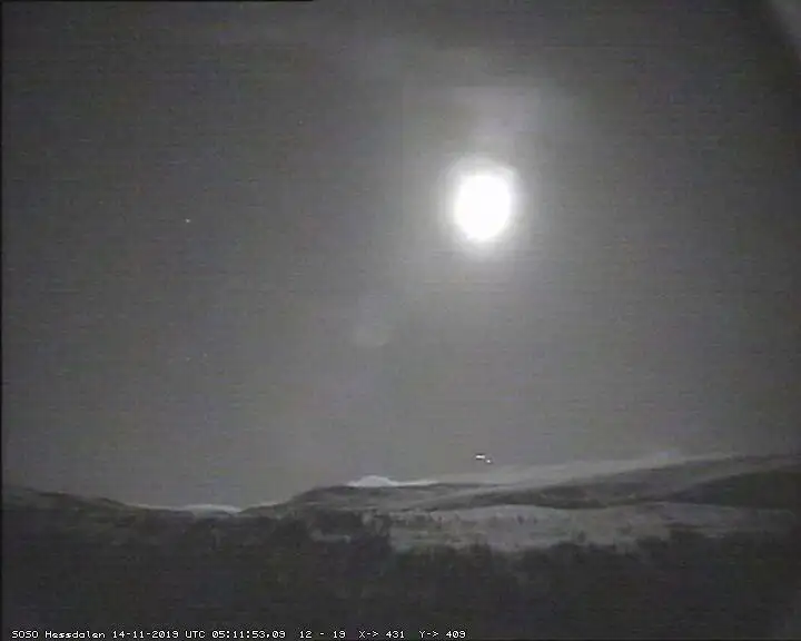 2019年拍摄的赫斯达伦光球照片