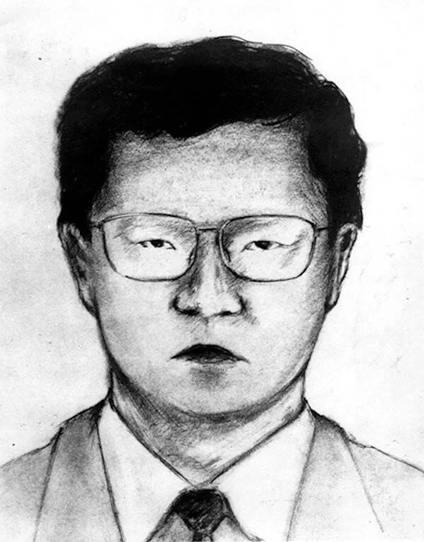 警方绘制的"狐眼男"肖像素描