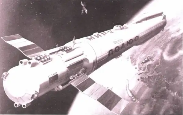 斯基地航天器在轨道上的艺术构想图