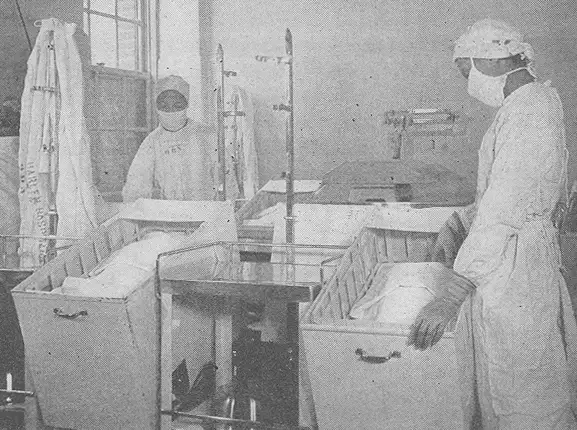 1940年代的早产儿保育室