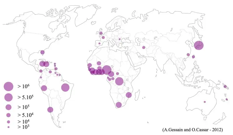 HTLV-1全球分布图