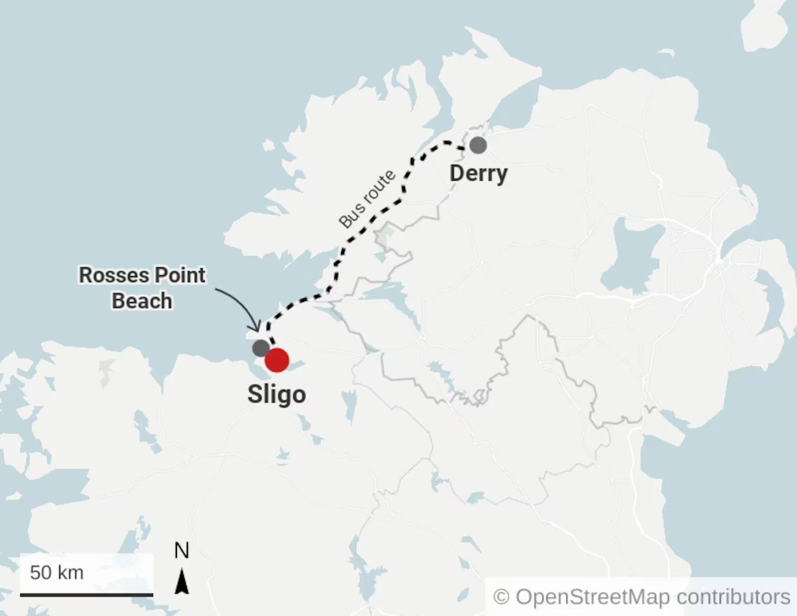 CCTV监控画面显示Peter Bergmann在斯莱戈巴士站。这是他最后一次被拍摄到的画面之一。图片来源：The Irish Times