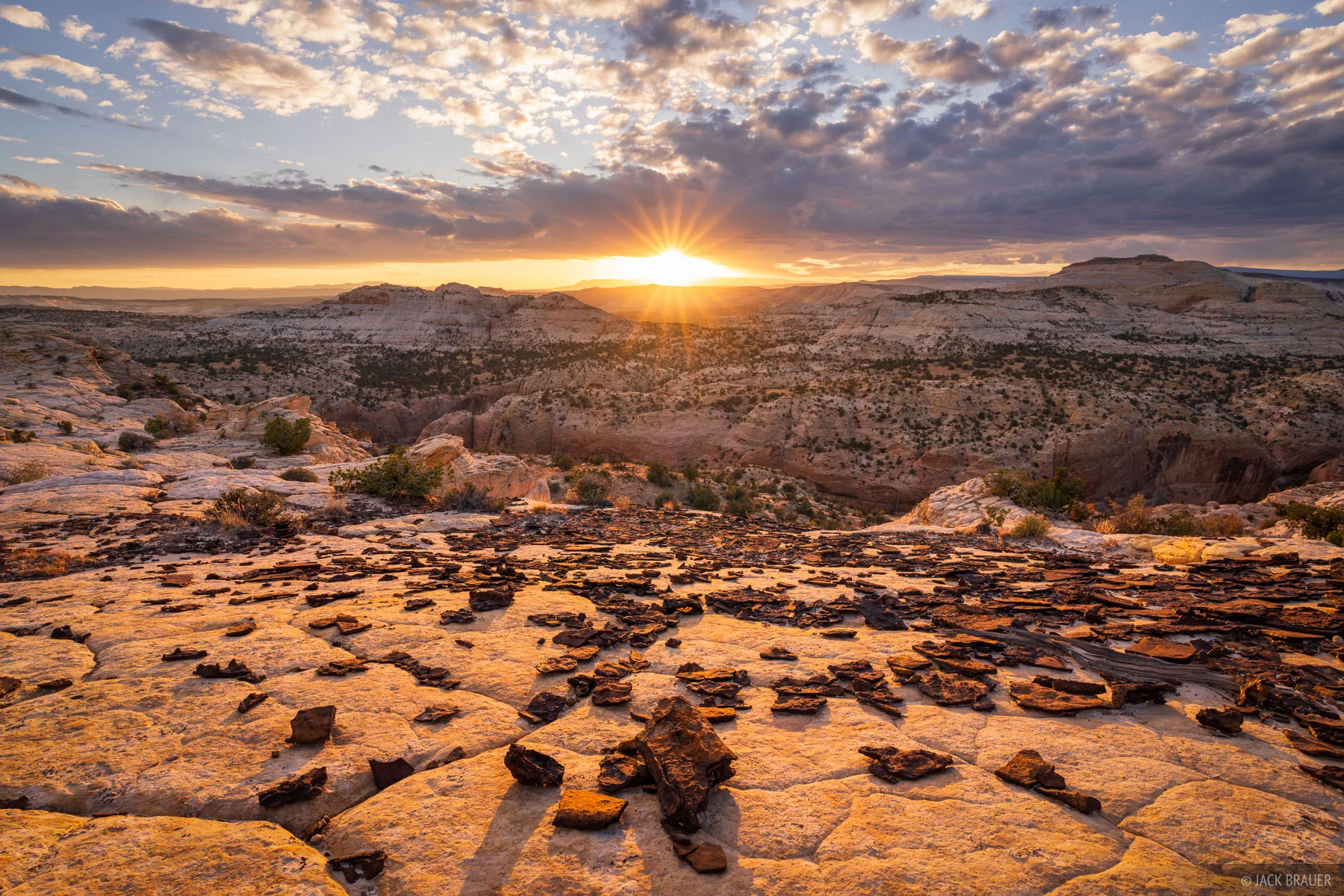 Escalante峡谷的日落景色