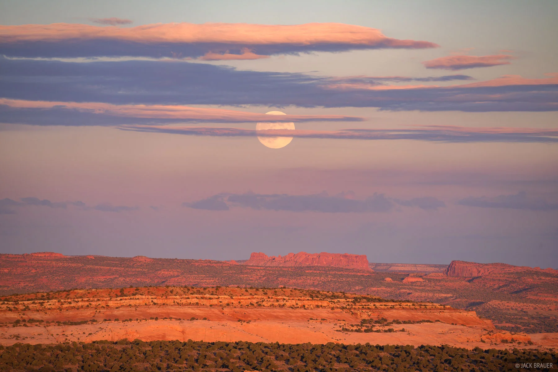 Escalante峡谷的月亮升起