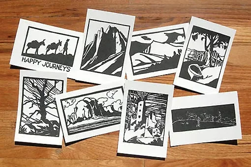 Everett Ruess的木刻版画作品，展现他对美国西部自然风光的热爱