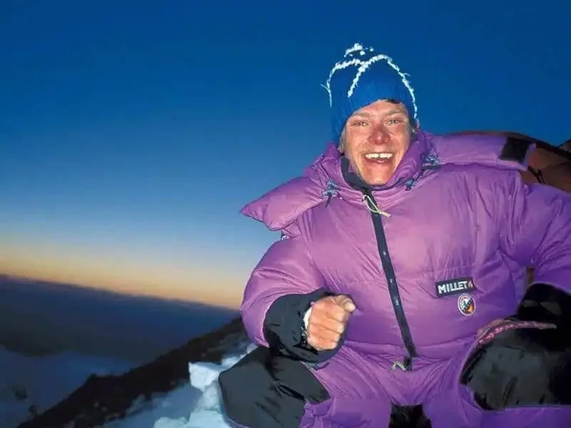 Marco Siffredi at Camp 3 during his first Mount Everest ascent