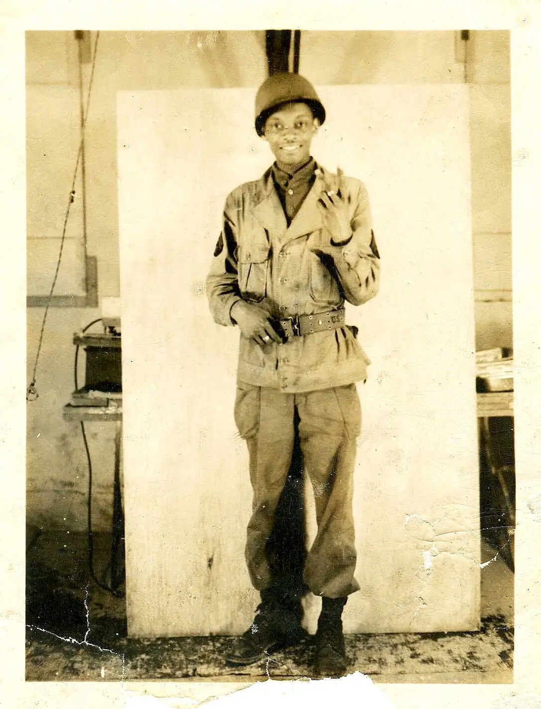 Rollins Edwards as a young soldier in 1945 at Clark Air Base in the Philippines