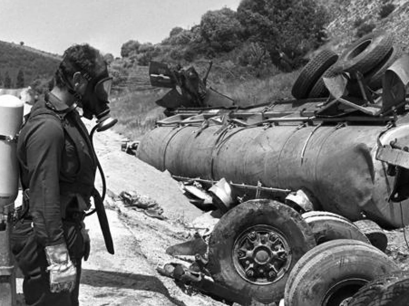 El estado en el que quedó la cisterna