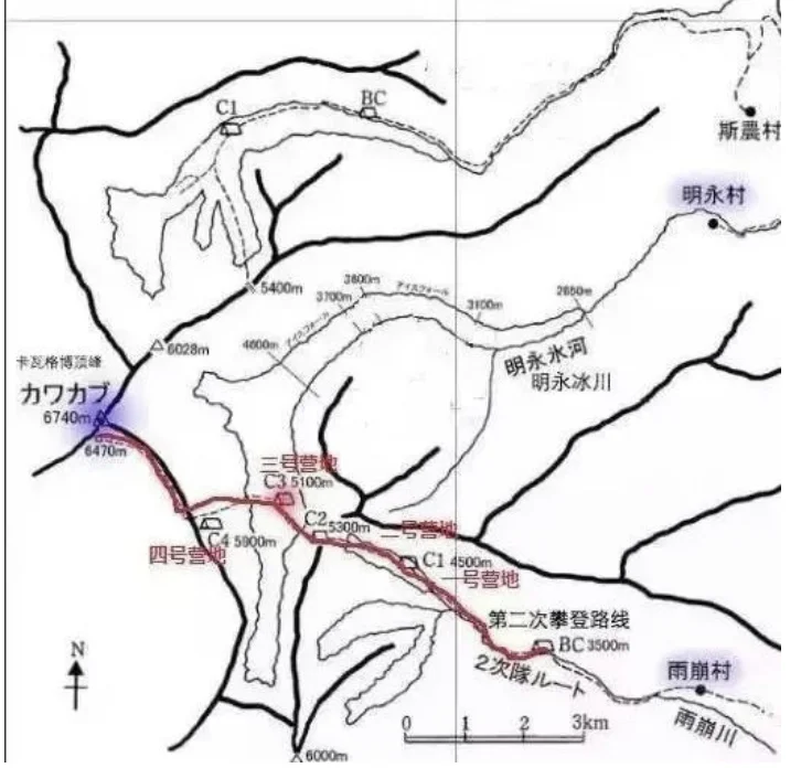 登山队营地示意图