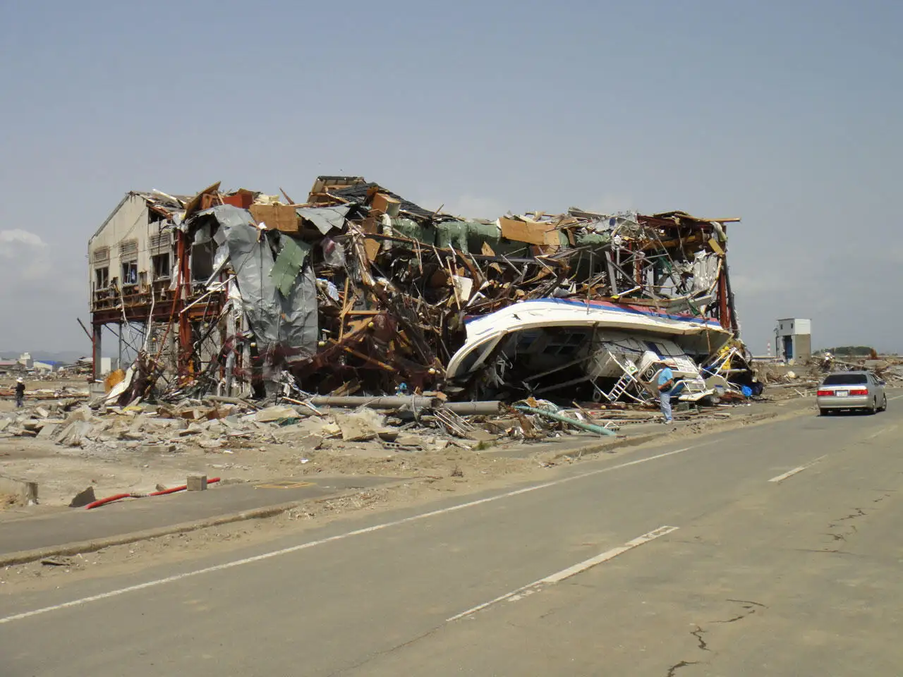 海啸破坏后的日本海岸