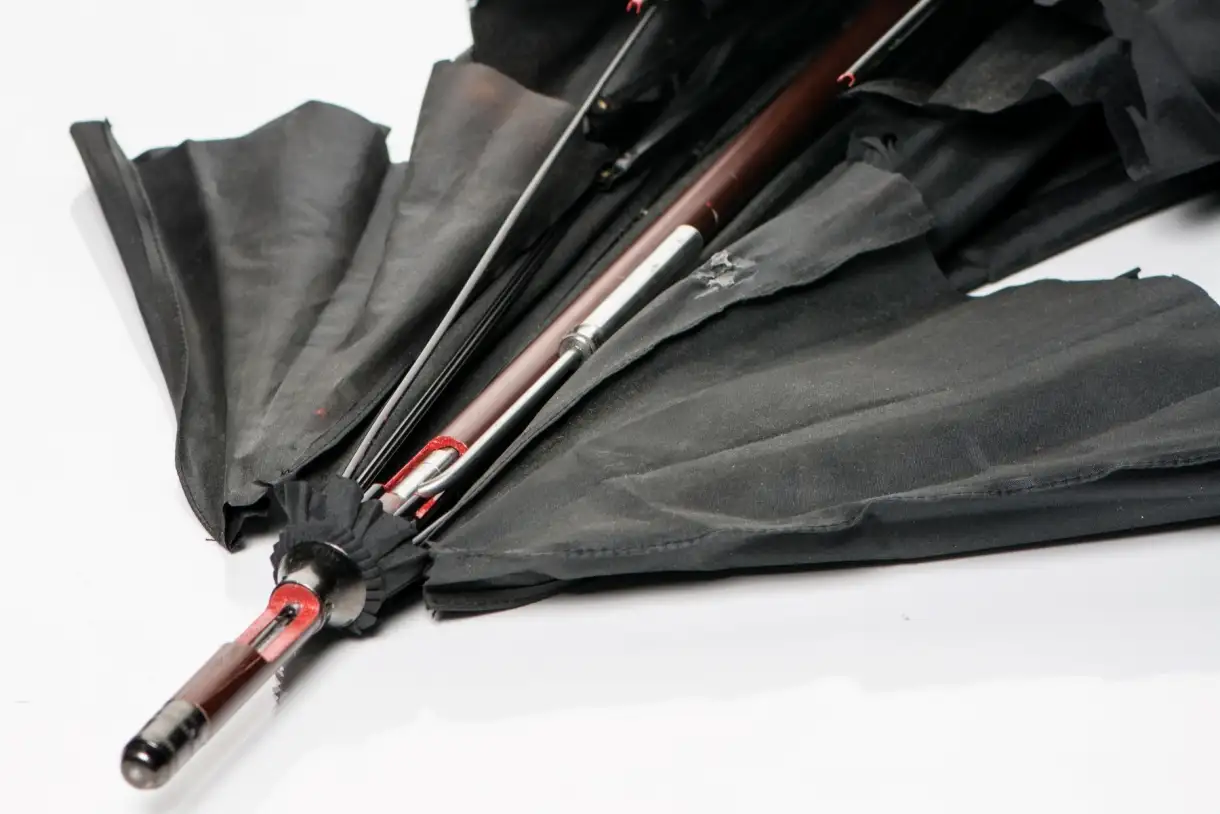 保加利亚雨伞枪复制品，国际间谍博物馆藏品，用于1978年暗杀格奥尔基·马尔科夫