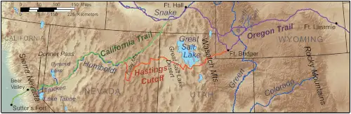 唐纳大队行进路线图