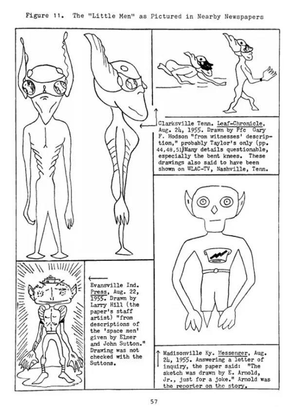 当地报纸对凯利-霍普金斯维尔事件中神秘生物的插图