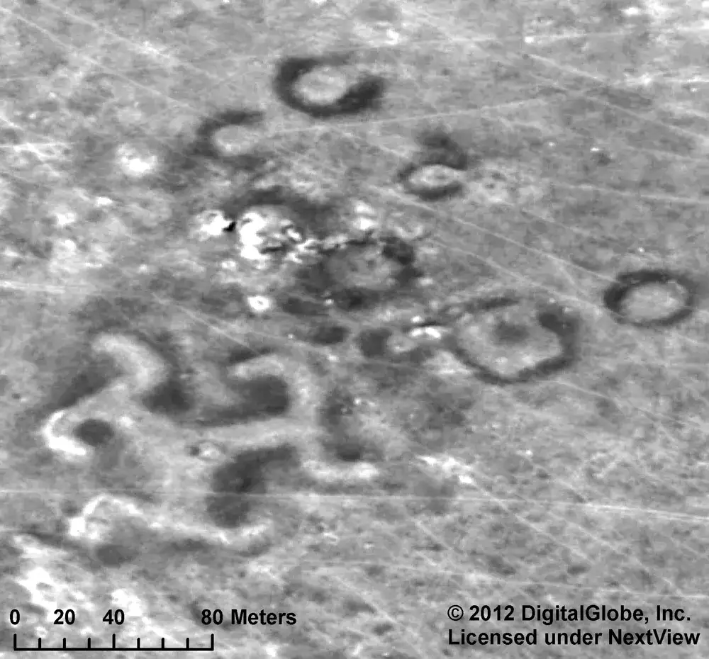 Turgay卐字形卫星图像