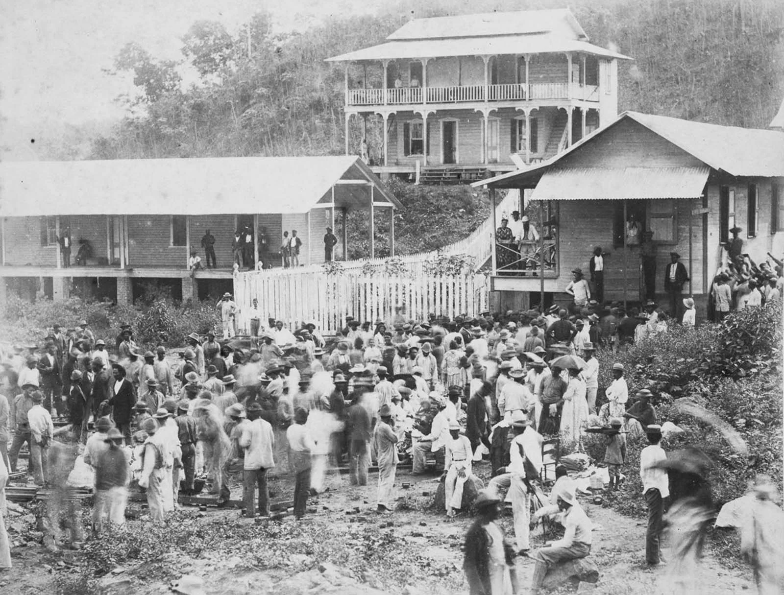 工人领取工资，1885年