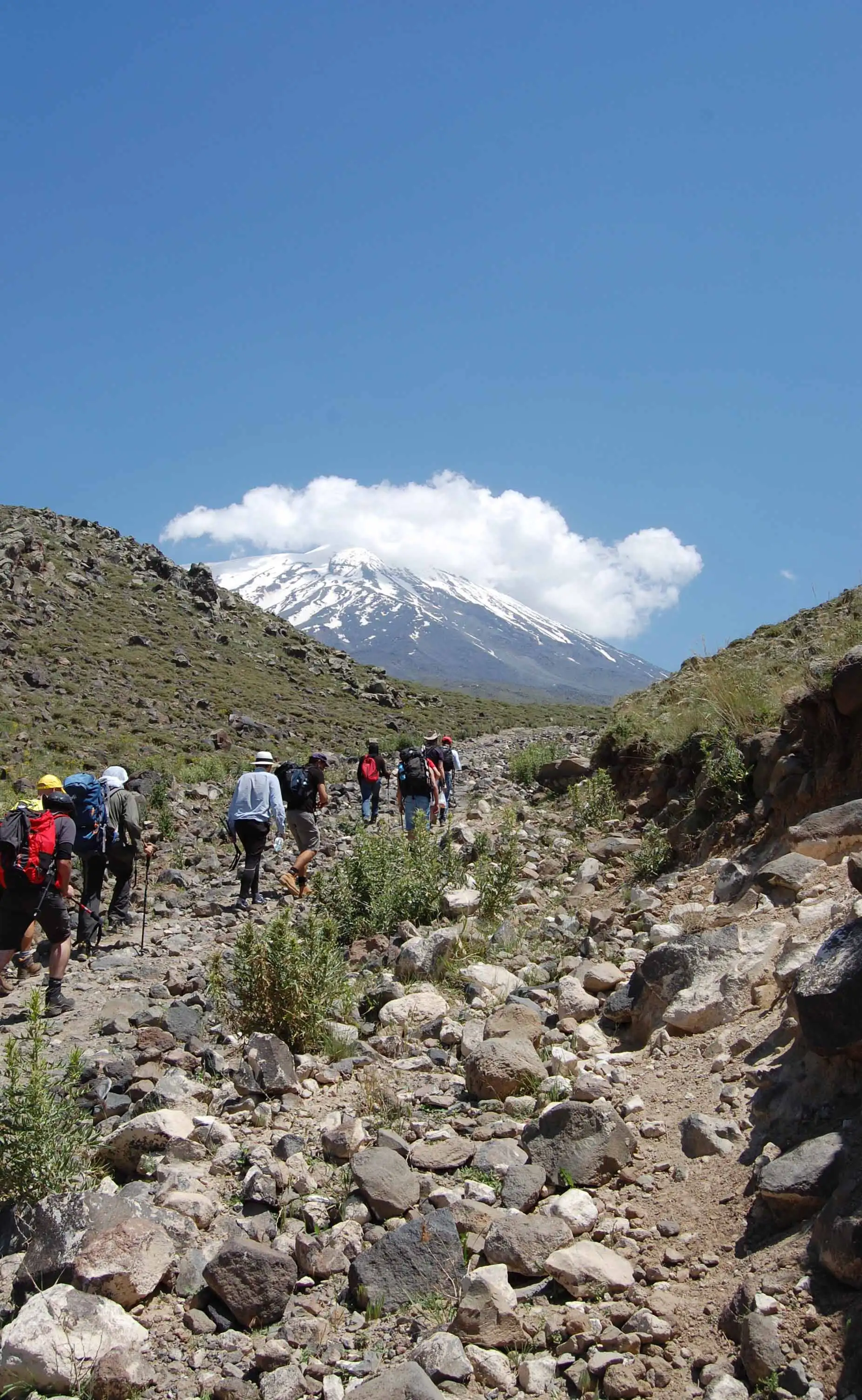 登山者在阿勒山上攀登