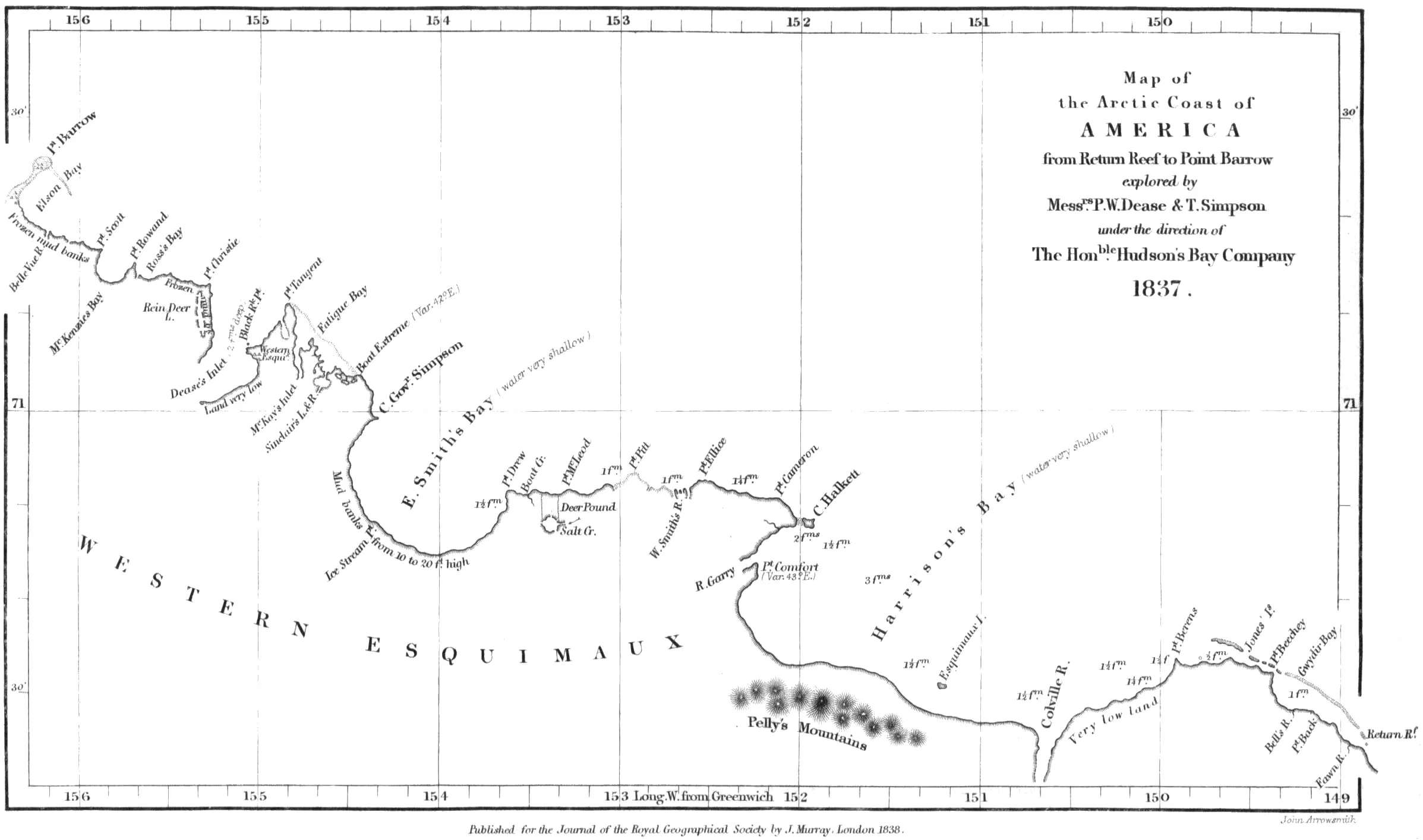 迪斯和辛普森北极探险路线图