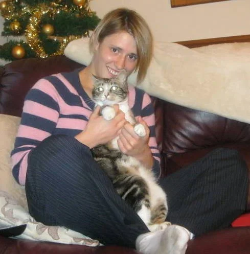 Rebecca with cat