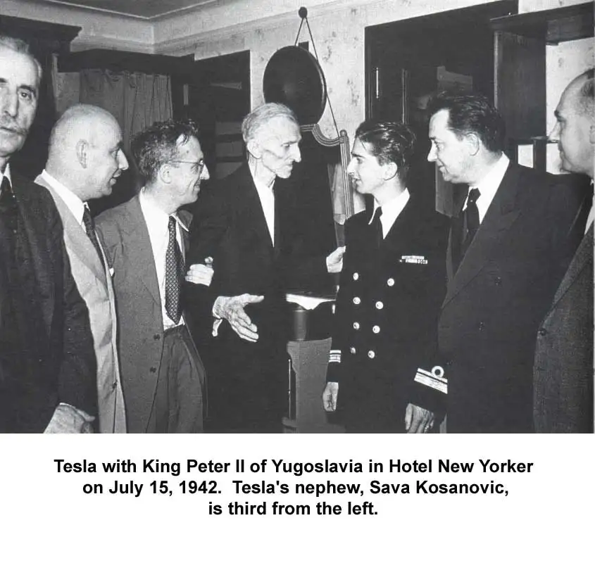 特斯拉与南斯拉夫国王彼得，1942年