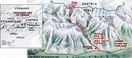 奥茨冰人最后旅程路线图