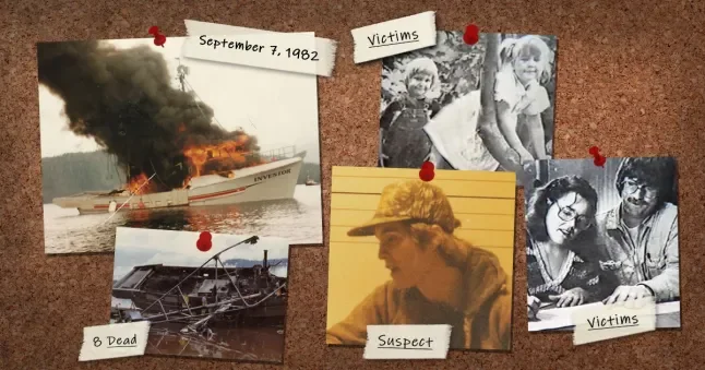 Investor渔船在阿拉斯加克雷格附近燃烧