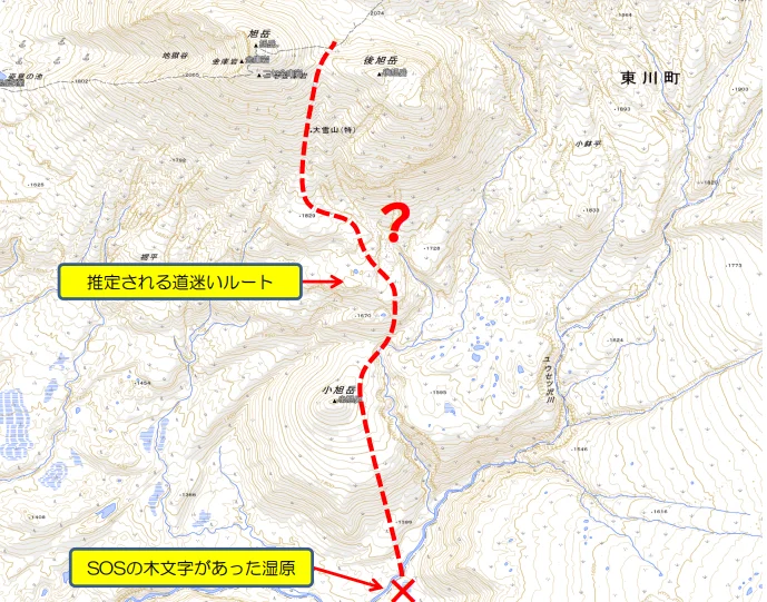 大雪山旭岳位置